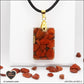 Pendentif Jaspe rouge rectangle M.1 en orgonite laiton