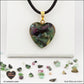 Ruby-Zoïsite heart pendant M.2 in brass orgonite