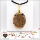 Pendentif Tourmaline multicolore ovale M.2 en orgonite laiton