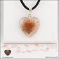 Tourmaline Watermelon heart pendant M.2 in brass orgonite