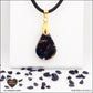 Pendant Blue gold river drop in brass orgonite