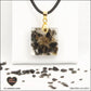 Square black obsidian pendant M.1 in brass orgonite