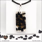 Black Tourmaline pendant rectangle M.2 in brass orgonite