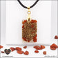 Pendentif Jaspe rouge rectangle M.1 en orgonite laiton