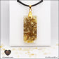 Heated Citrine pendant rectangle M.2 in brass orgonite