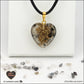 Quartz Tourmaline black heart pendant M.2 in brass orgonite