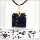 Pendentif Rivière d'or bleue carré M.2 en orgonite laiton