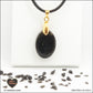 Pendentif Obsidienne noire ovale M.1 en orgonite laiton