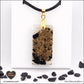 Black Tourmaline pendant rectangle M.2 in brass orgonite