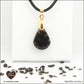 Pendentif Obsidienne noire goutte en orgonite laiton