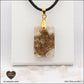 Pendentif Quartz rose rectangle M.1 en orgonite laiton