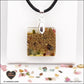 Square multicolor Tourmaline pendant M.1 in brass orgonite