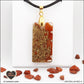 Pendentif Jaspe rouge rectangle M.2 en orgonite laiton