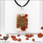 Pendentif Jaspe rouge rectangle M.1 en orgonite laiton