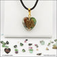 Ruby-Zoïsite heart pendant M.1 in brass orgonite