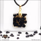 Pendentif Tourmaline noire carré M.1 en orgonite laiton