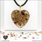 Pendentif Tourmaline multicolore cœur M.3 en orgonite laiton