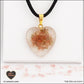 Tourmaline Watermelon heart pendant M.2 in brass orgonite