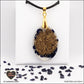 M.2 oval blue gold river pendant in brass orgonite