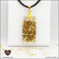 Pendentif Citrine chauffée rectangle M.2 en orgonite laiton