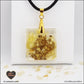 Heated Citrine pendant square M.2 in brass orgonite