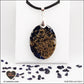 M.2 oval blue gold river pendant in brass orgonite