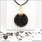 Pendentif Obsidienne noire rond M.2 en orgonite laiton