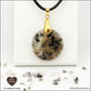 Pendentif Quartz Tourmaline noire rond M.2 en orgonite laiton