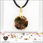 Round multicolor Tourmaline pendant M.1 in brass orgonite