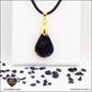 Pendant Blue gold river drop in brass orgonite