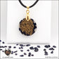 Round blue gold river pendant M.1 in brass orgonite