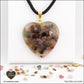 Pendentif Tourmaline multicolore cœur M.3 en orgonite laiton