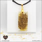 Pendentif Citrine chauffée rectangle M.2 en orgonite laiton