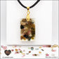 Pendentif Tourmaline multicolore rectangle M.1 en orgonite laiton