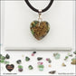 Ruby-Zoïsite heart pendant M.1 in brass orgonite