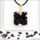 M.1 square black tourmaline pendant in brass orgonite