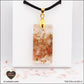 Pendentif Tourmaline Melon d'eau rectangle M.2 en orgonite laiton