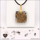 Pendentif Quartz Tourmaline noire carré M.1 en orgonite laiton