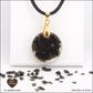 Round black obsidian pendant M.1 in brass orgonite