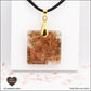 Pendentif Tourmaline Melon d'eau carré M.2 en orgonite laiton