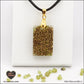 Rectangular Peridot pendant M.1 in brass orgonite