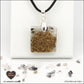 Pendentif Quartz Tourmaline noire carré M.1 en orgonite laiton