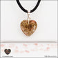 Tourmaline watermelon heart pendant M.1 in brass orgonite