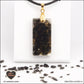 Black obsidian pendant rectangle M.2 in brass orgonite