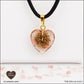 Tourmaline watermelon heart pendant M.1 in brass orgonite