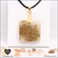 Square Moonstone pendant M.2 in brass orgonite