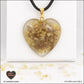 Heated Citrine heart pendant M.3 in brass orgonite