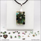 Pendentif Rubis-Zoïsite rectangle M.1 en orgonite laiton