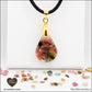 Pendentif Tourmaline multicolore goutte en orgonite laiton