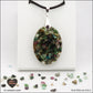 Ruby-Zoisite oval pendant M.2 in brass orgonite